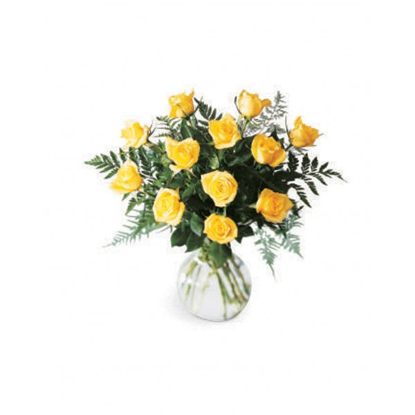E10 12 Yellow Roses Arrangement
