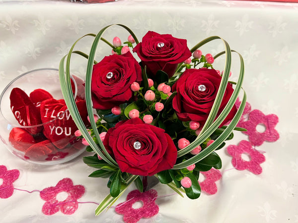 Jewel of my eyes with Red Roses by Simply Flowers Toronto