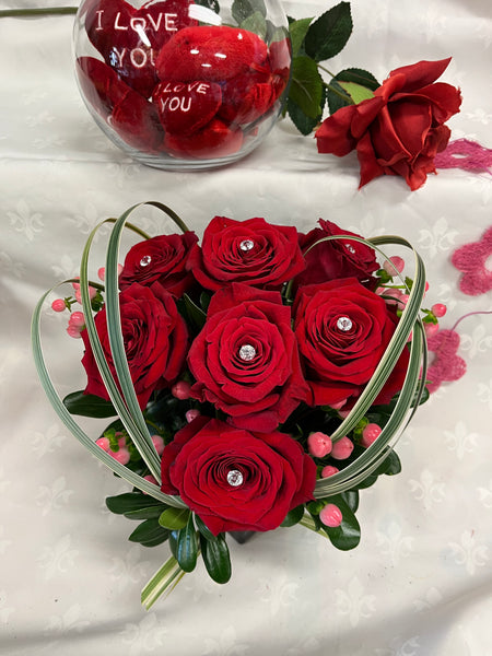Jewel of my eyes with Red Roses by Simply Flowers Toronto