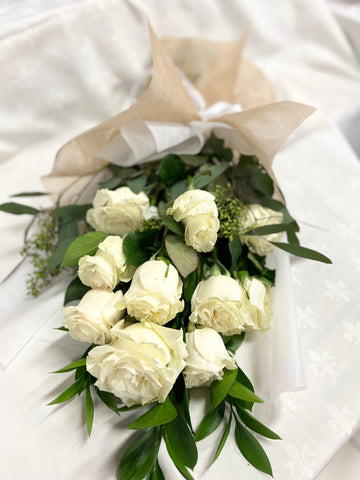 Dozen Long Stem Rose Bouquet (White, Yellow, Orange, Pink, Dual Tone)