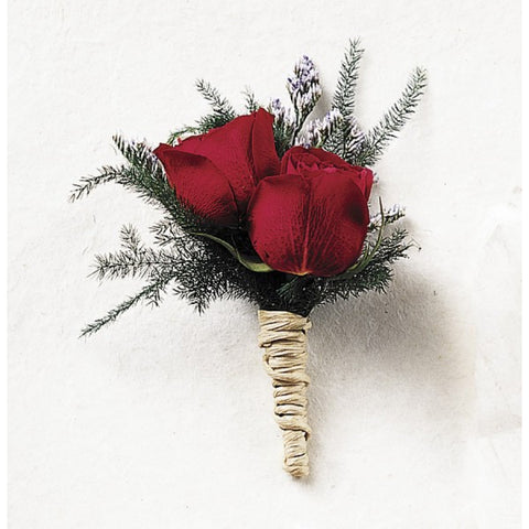 W10 Double Rose Boutonniere